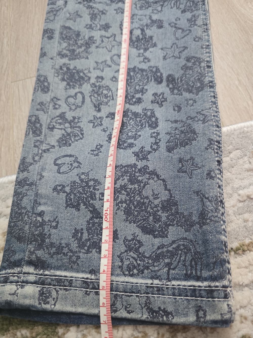 Sportalm Dark Blue Patterned Jeans with Pink Bow Size 42(eur) - Picture 5 of 11